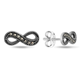 Серьги пусеты 656516 серебро Бесконечность