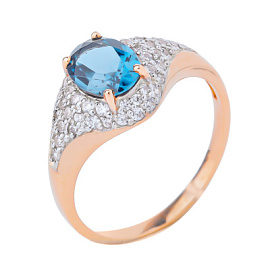 Кольцо один камень 8663-1 золото