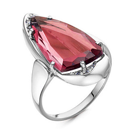 Кольцо один камень К-0272 гр серебро